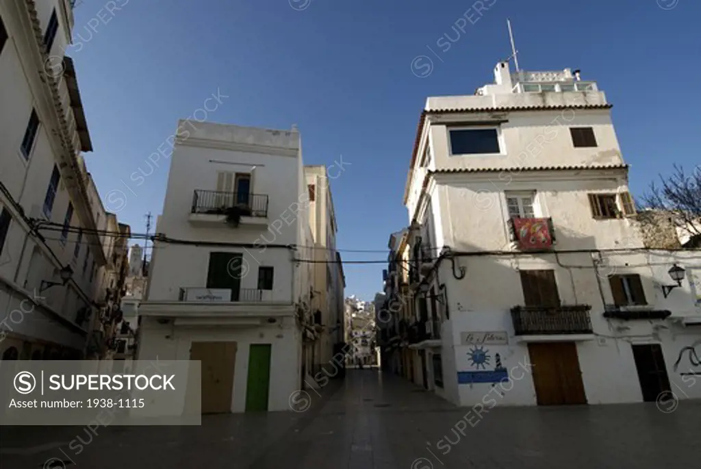 Winter scenes of Dalt Vila and La Marina area where thousands of people crowd the streets during the summer season