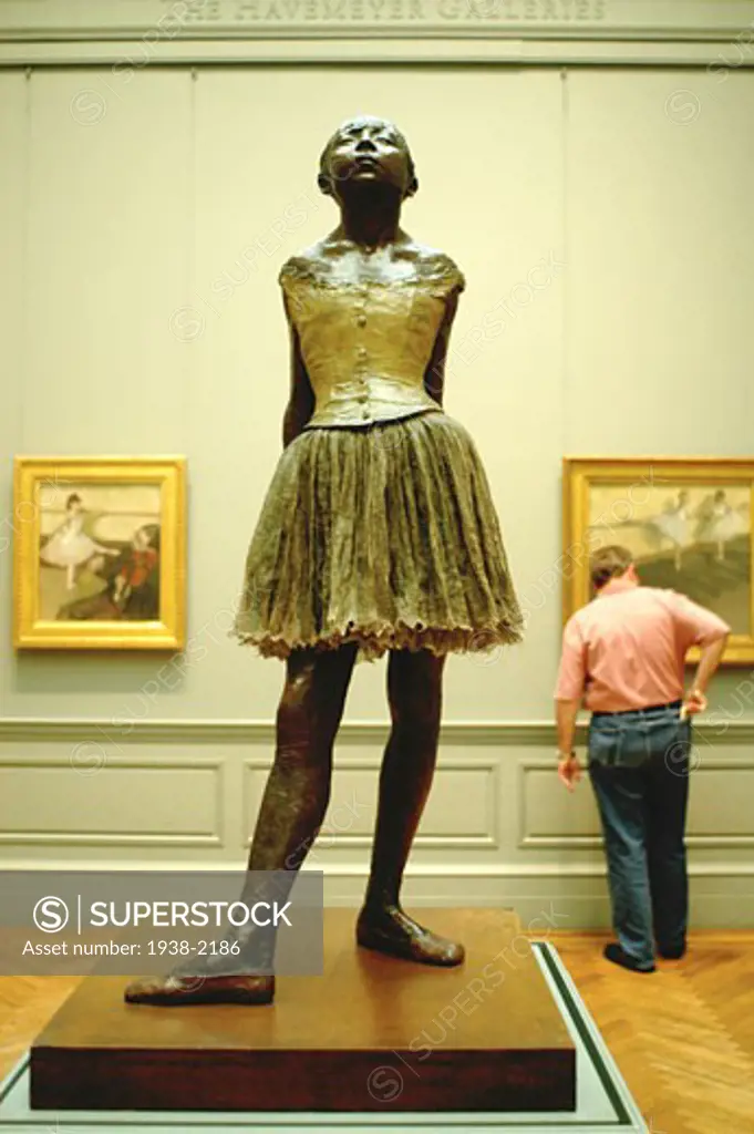 The Little Fourteen Year Old Dancer  bronze statue by french artist Edgar Degas  in the Metropolitan Musem of Art  in Manhattan  New York City