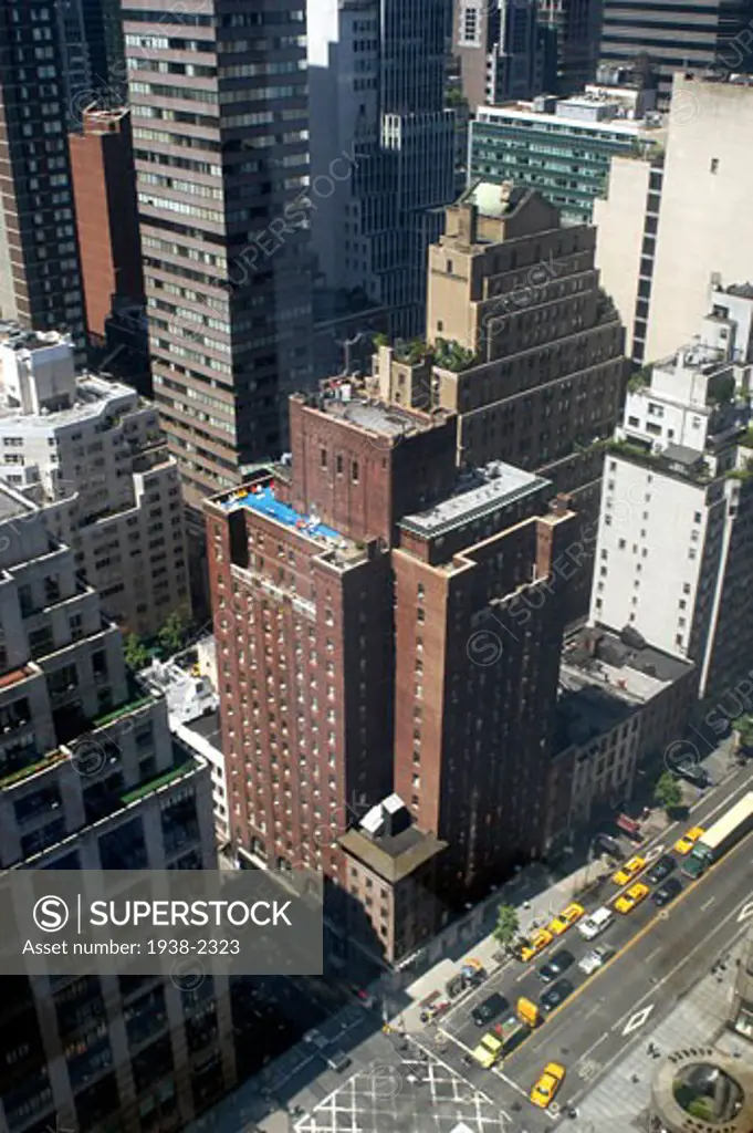 View of the street and cars from the offices of the spanish consulate in 58th Street Manhattan  New York City