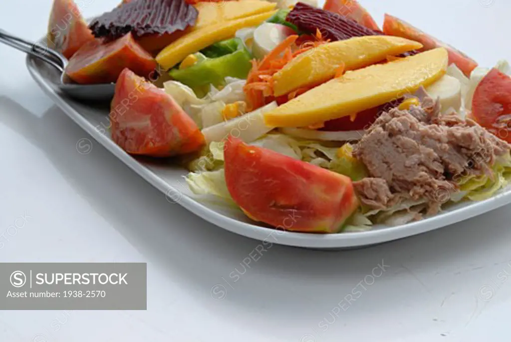 Salad with assorted vegetables and ingredients