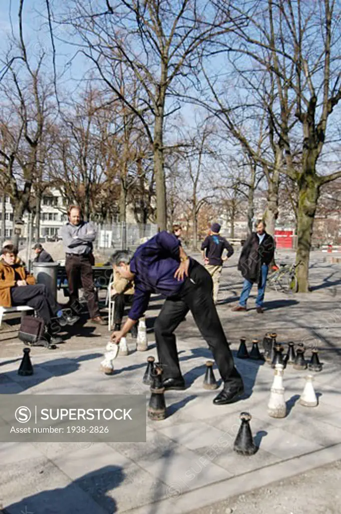 Chess players in Lindenhof Zurich Switzerland