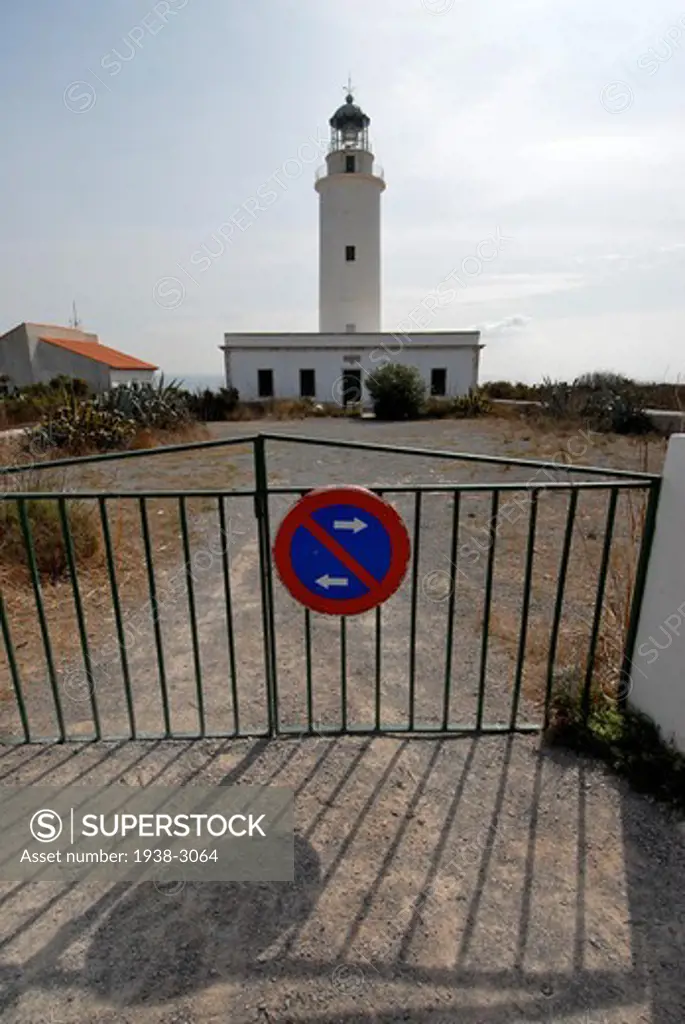 Lighthouse on the coast, La Mola Lighthouse, Far De La Mola, Formentera Island, Balearic Islands, Spain