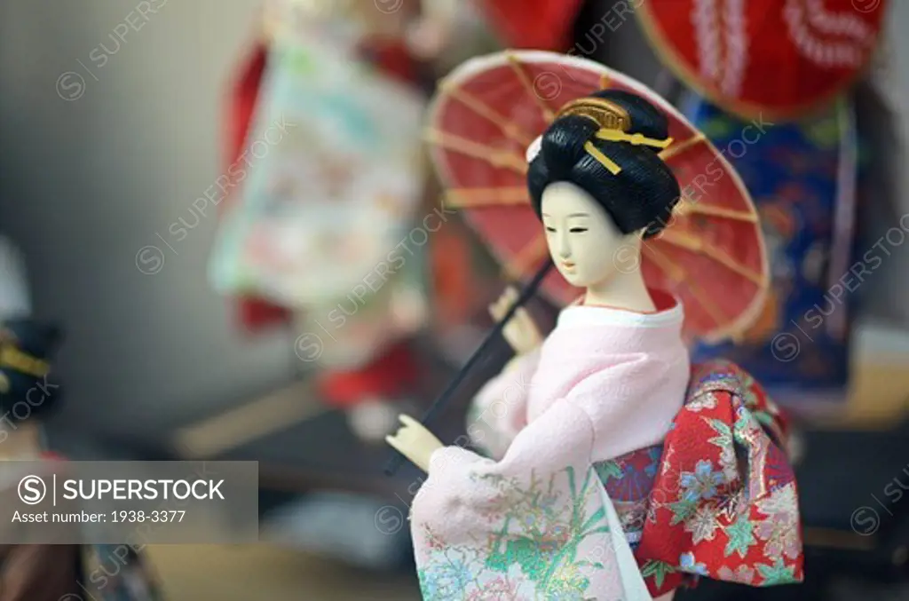Japanese doll for sale, Kyoto Prefecture, Honshu, Japan