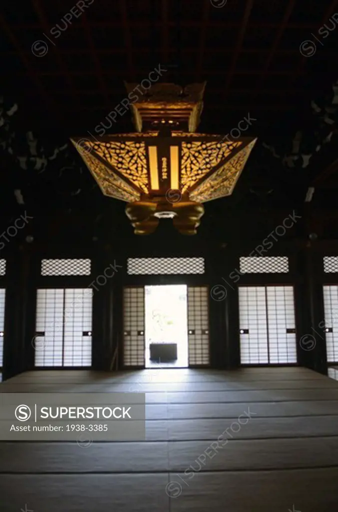 Interiors of the temple, Nishi Honganji Temple, Kyoto City, Honshu, Japan