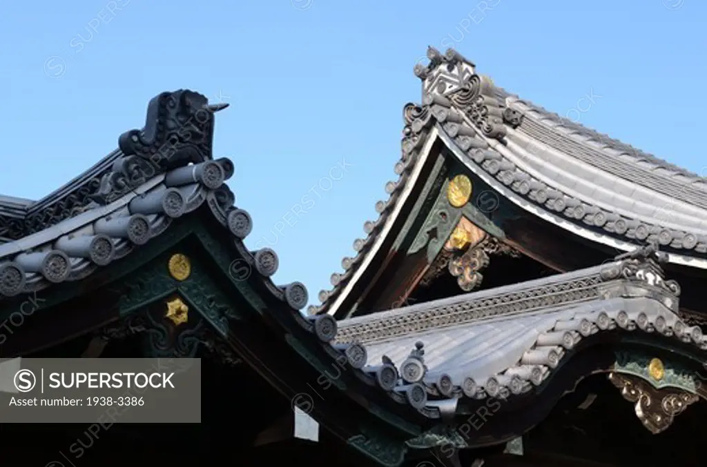 Architectural detail of the Nishi Honganji Temple, Kyoto City, Honshu, Japan