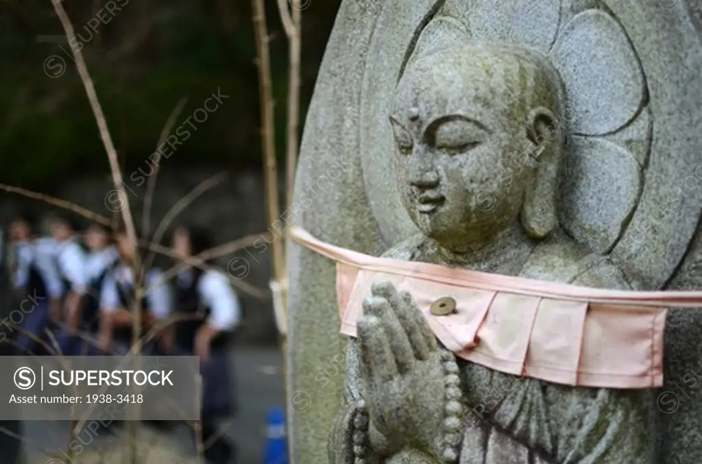 Buddha sculpture at Kiyomizu-Dera Temple, Kyoto Prefecture, Honshu, Japan