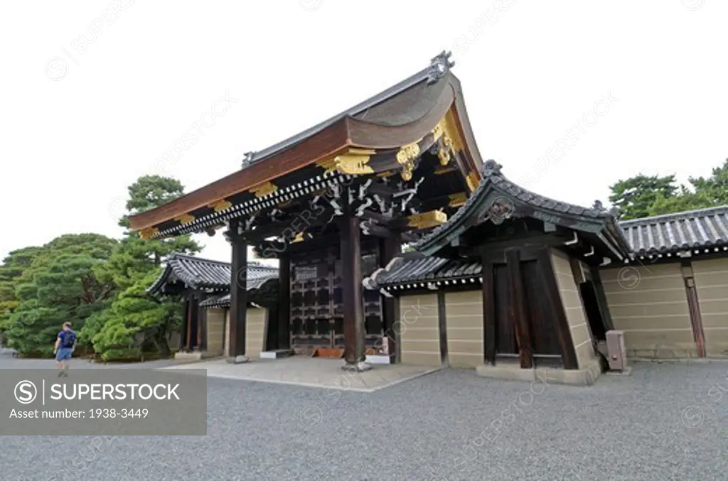 Facade of a palace, Kyoto Imperial Palace, Kyoto Prefecture, Honshu, Japan