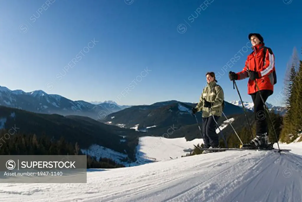 Skiing in Kaiserau  Steiermark  Austria