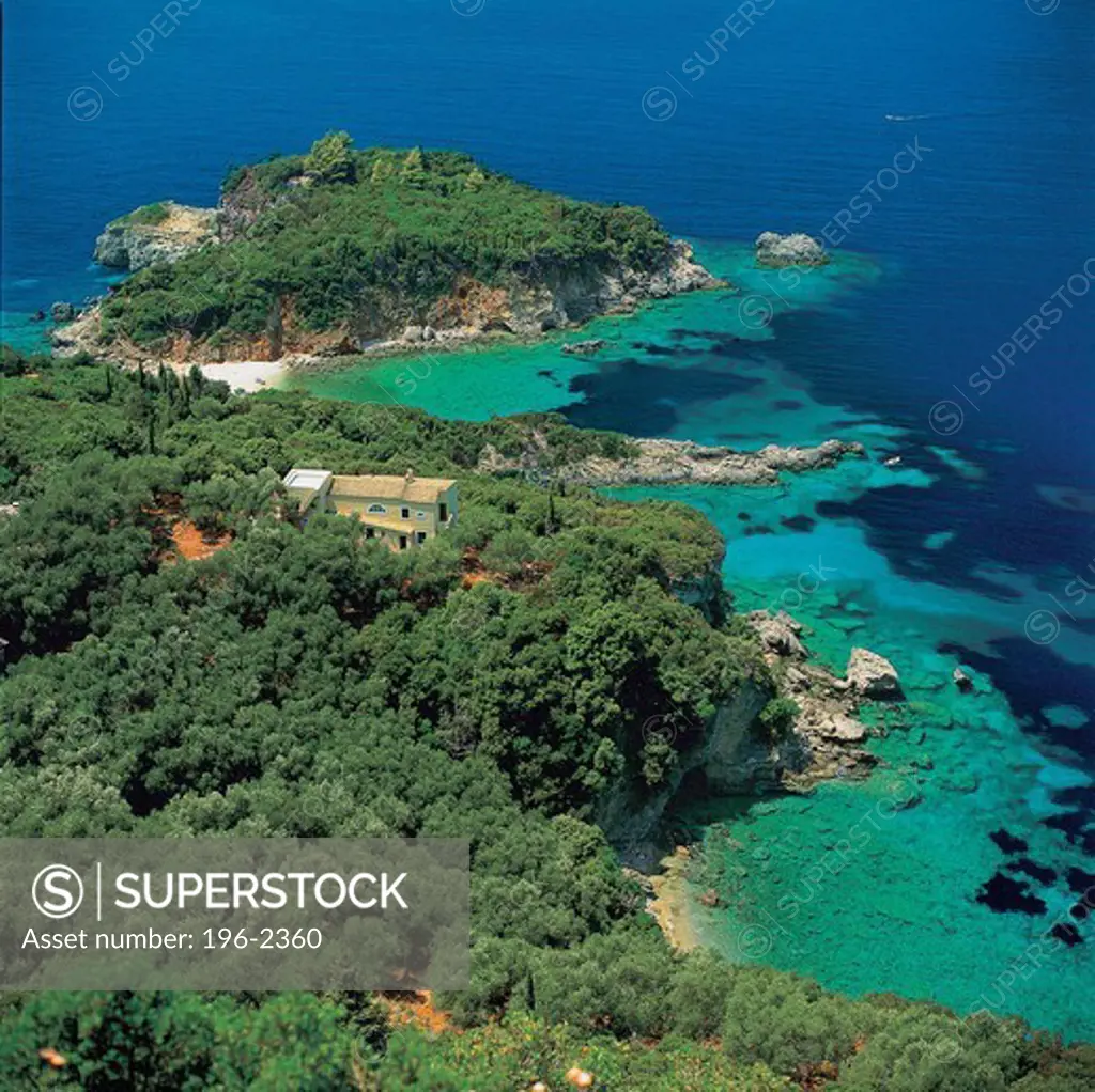 Greece, Ionian Sea, Corfu, Paleokastritsa, Sea coast