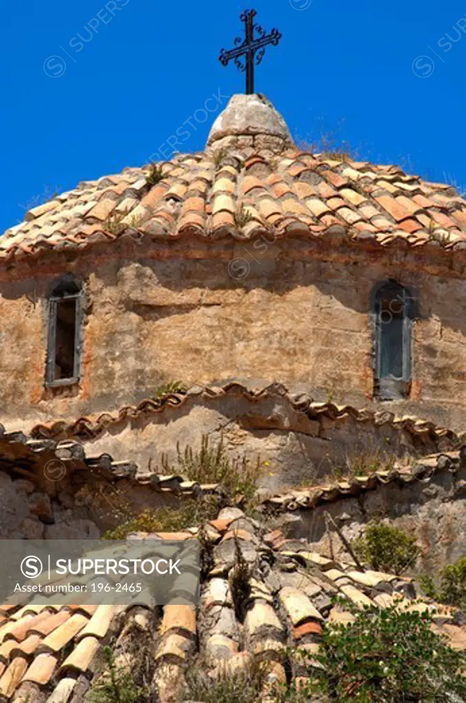 Greece, Peloponissos, Pylos, Old church roof