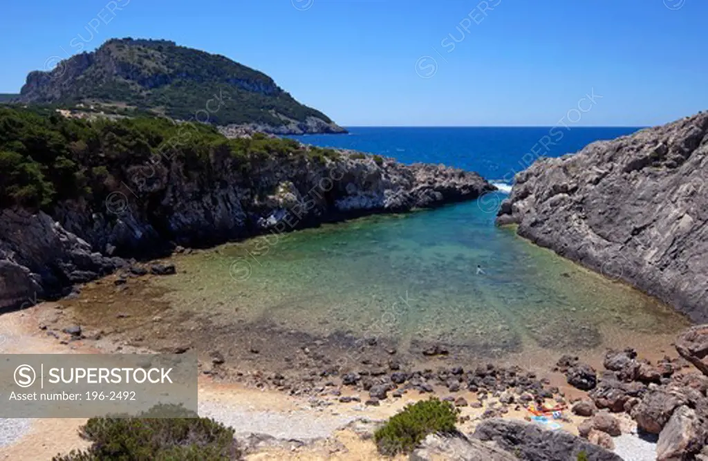 Greece, Peloponissos, Pylos, Rocky beach