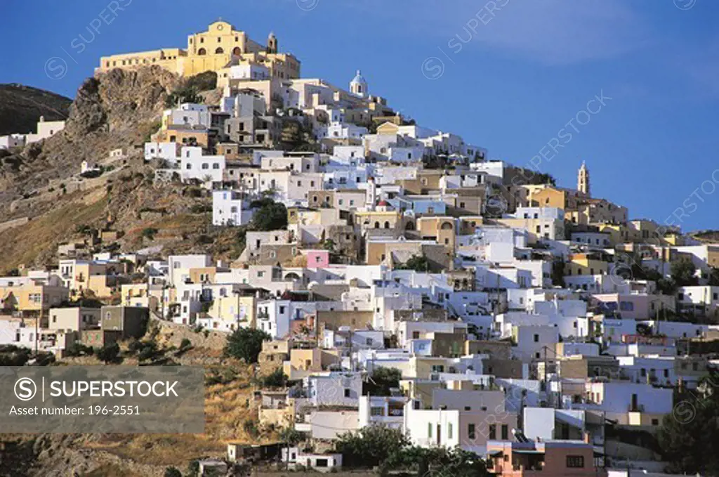 Greece, Cyclades, Siros, Town on hill