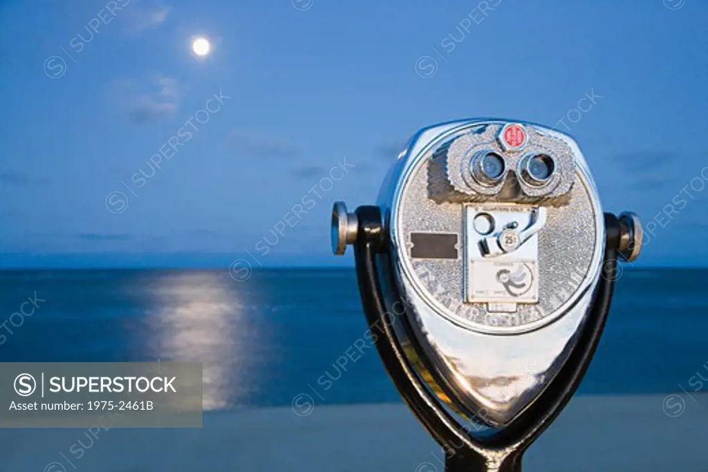 Coin-operated binoculars at the seashore, Cape Cod, Massachusetts, USA