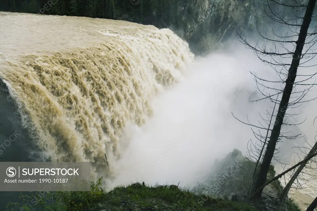 Wapta Falls on the Kicking Horse River in spring flood, Yoho National Park, British Columbia, Canada