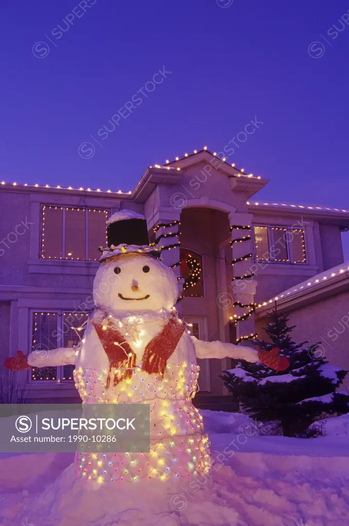 snowman at Christmas, Winnipeg, Manitoba, Canada