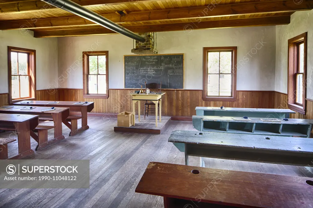 One room Mennonite school, Mennonite Heritage Village, Steinbach, Manitoba, Canada