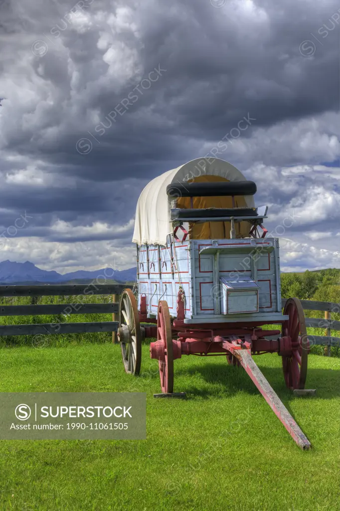 Covered wagon at Bar U Ranch National Historic Site, Longview, Alberta, Canada