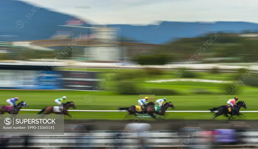 Horse racing at Hastings Park, Vancouver, British Columbia, Canada