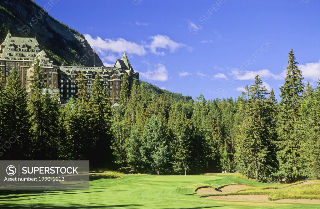 Banff Springs Hotel and the Banff Springs Golf Course, Banff National Park, Alberta, Canada