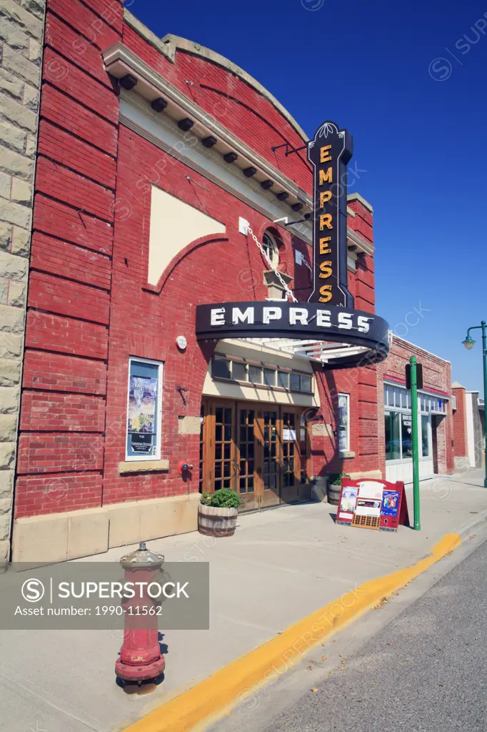 The historic Empress Theatre, Alberta´s oldest theatre, in Fort McLeod, Alberta, Canada.