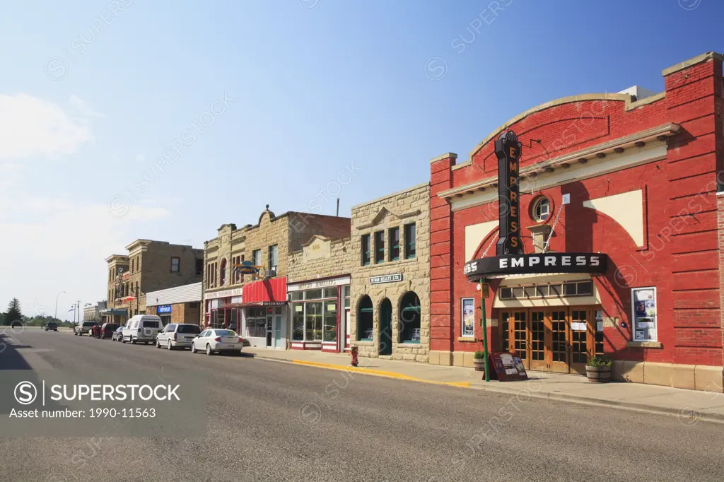 Nestled on Fort McLeod´s historic Main Street, the Empress Theatre is Alberta´s oldest theatre at 95 years of age. Fort McLeod, Alberta, Canada