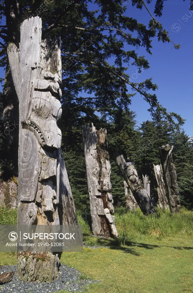 Skung Gwaii, Haida Gwaii, Ninstints World Heritage Site, Queen Charlotte Islands, British Columbia, Canada.