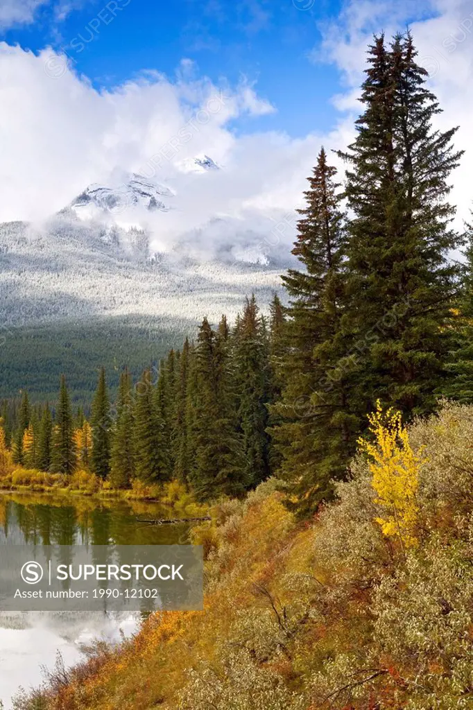 After an early Autumn snowfall in Banff National Park, Alberta, Canada