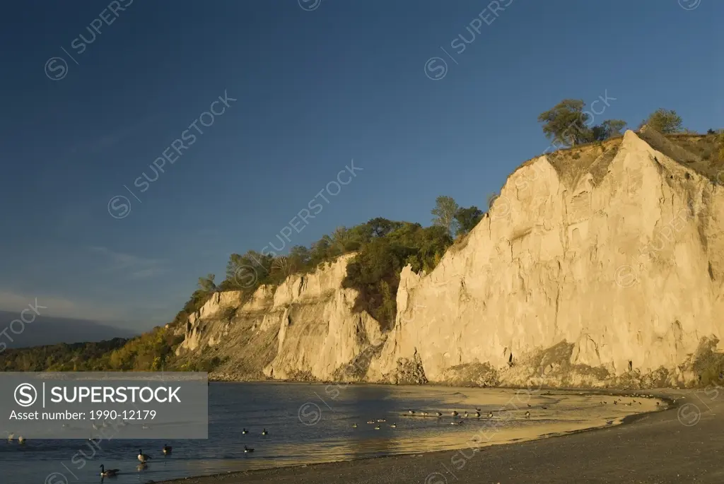 Scarborough Bluffs at Bluffers Park, Scarborough, Ontario, Canada.