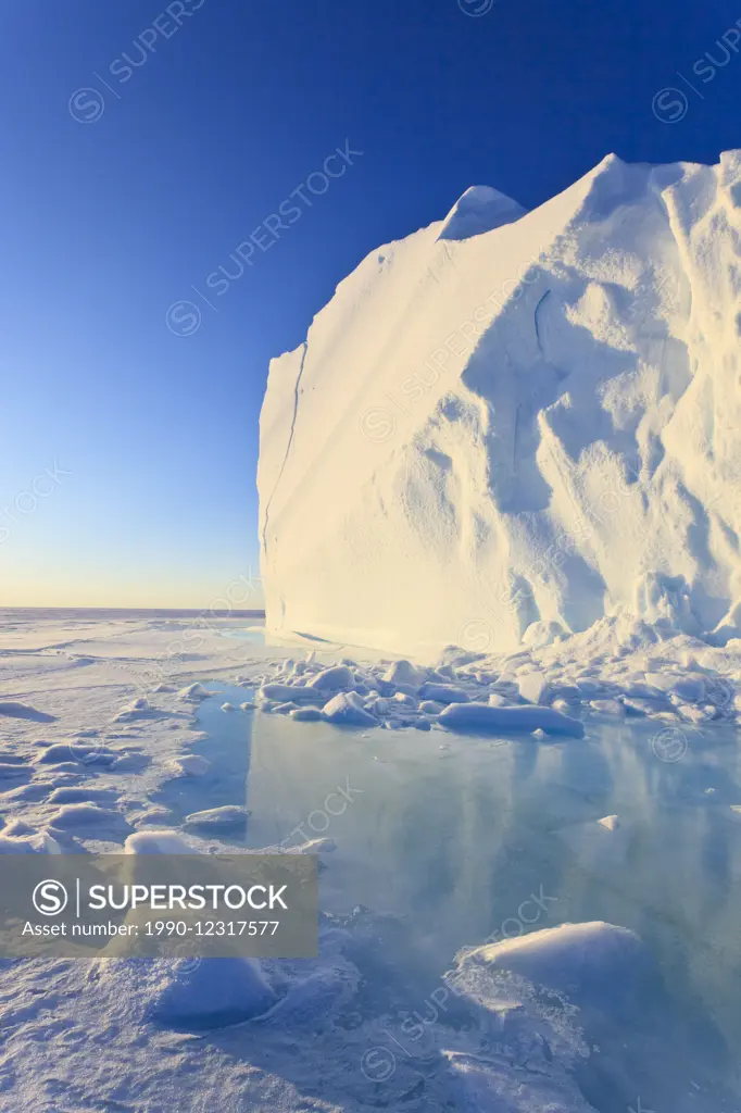 Iceberg in Baffin Bay on the Arctic Ocean, north of Baffin Island, Nunavut, Canada in the Canadian Arctic