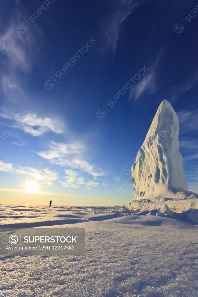 Iceberg in Baffin Bay on the Arctic Ocean, north of Baffin Island, Nunavut, Canada in the Canadian Arctic