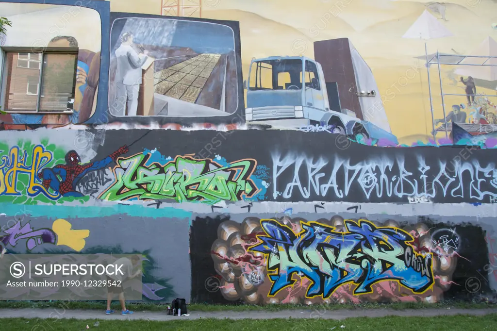 Urban art on squat tenement housing, Berlin, Germany