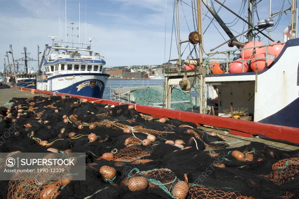 Fishing boat, Fishing Nets, St. John´s, Newfoundland, Canada, City