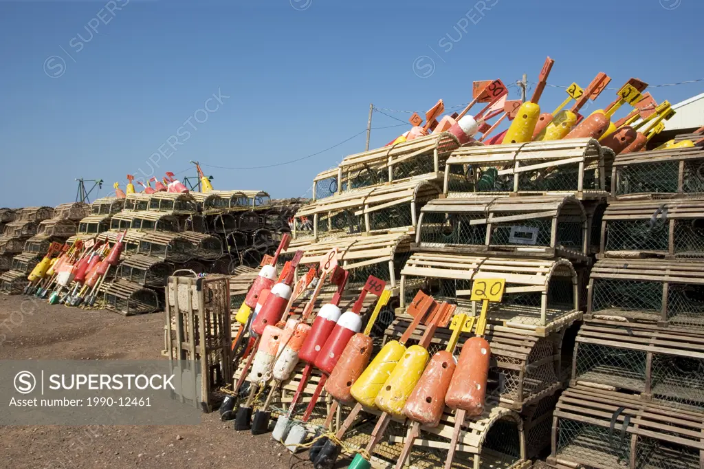 Lobster traps and Buoys, Skinner´s Pond, Prince Edward Island, Canada