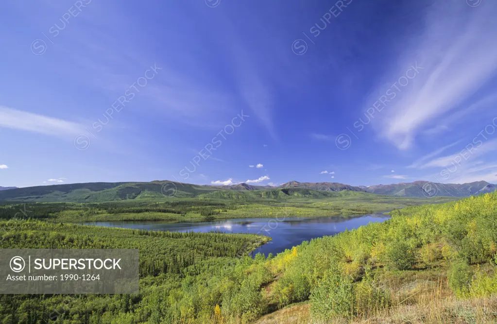Bruce Lake and the St Cyr Mountains, Yukon Territory, Canada