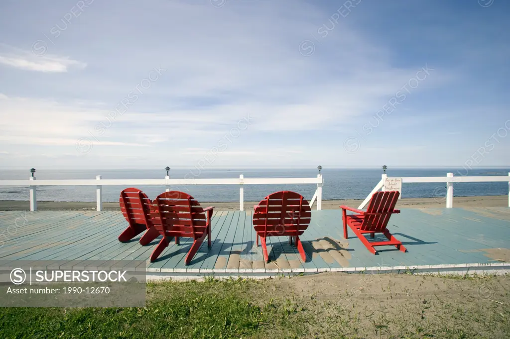 Lawn chairs, St. Luce, Quebec, Canada