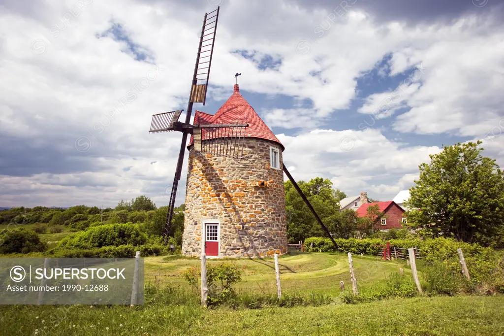 Windmill, The Mills of Ile_aux_Coudres, Charlevoix, Quebec, QC, Canada