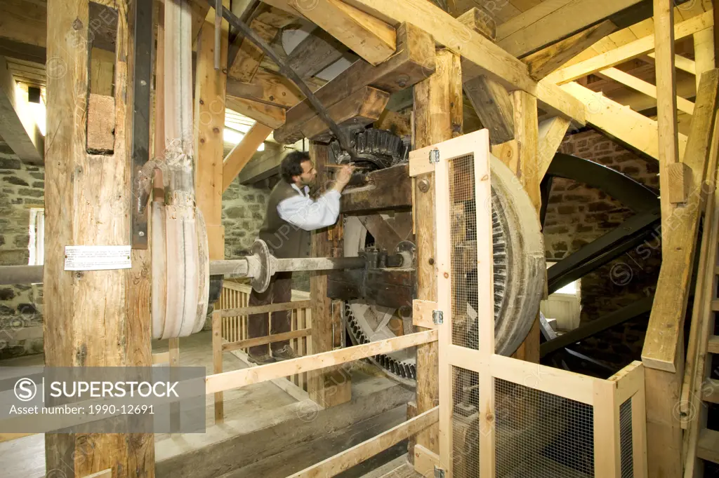Interior, Gristmill, The Mills of Ile_aux_Coudres, Charlevoix, Quebec, Canada
