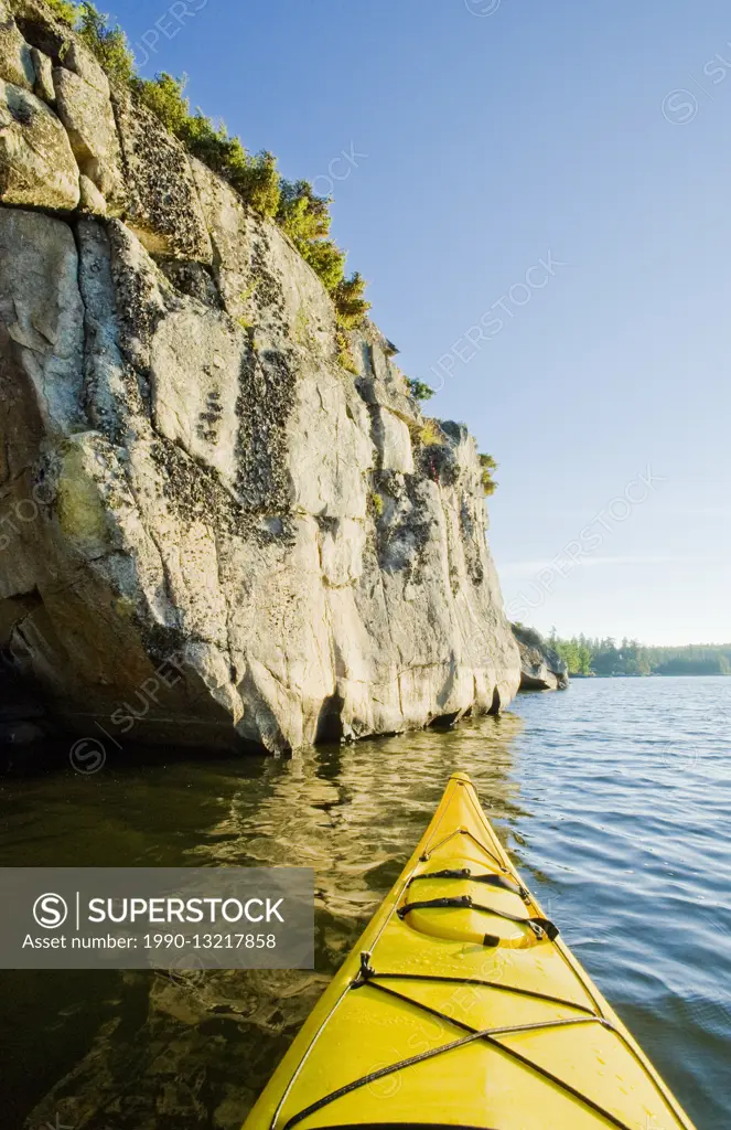 kayak on Lake of the Woods, Northwestern Ontario, Canada