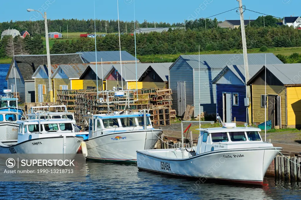 Fishing boats and shacks North Lake Prince Edward Island Canada