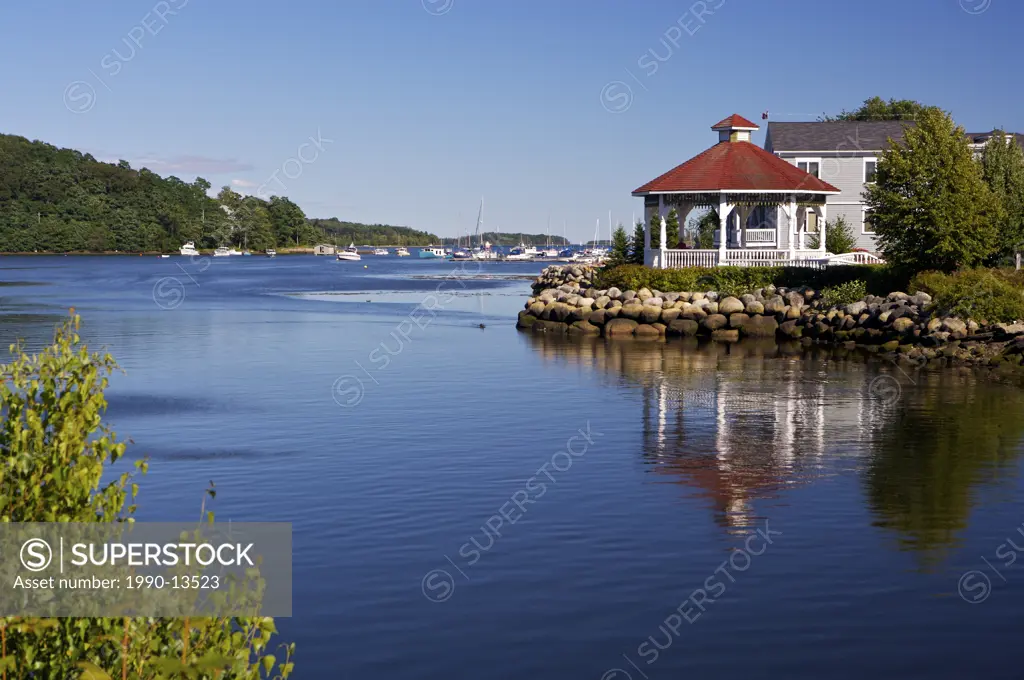Rotunda on the shores in the town of Mahone Bay, Lighthouse Route, Highway 3, Nova Scotia, Canada.