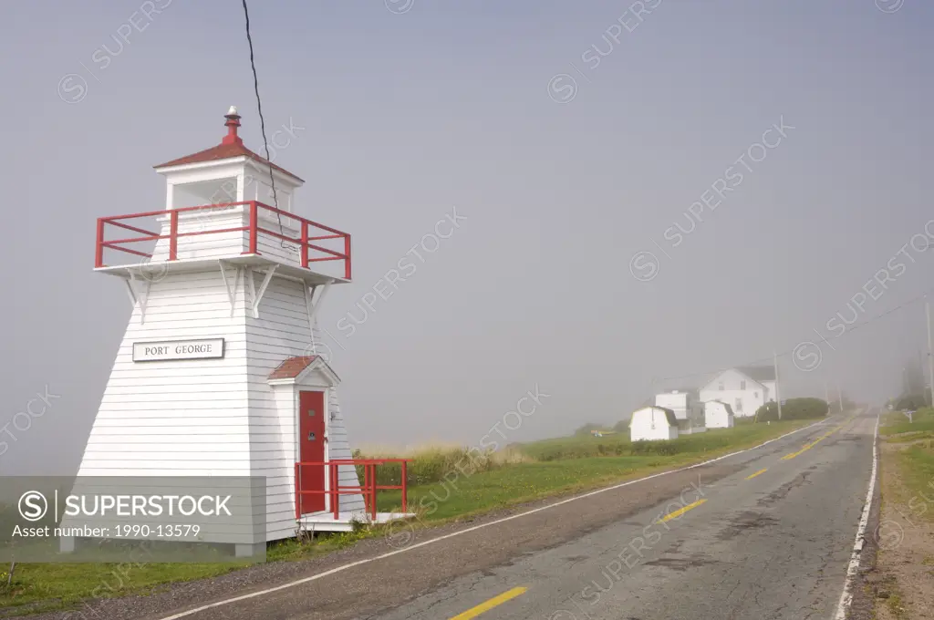 Port George Lighthouse, Port George, Bay of Fundy, Evangeline Trail, Nova Scotia, Canada.