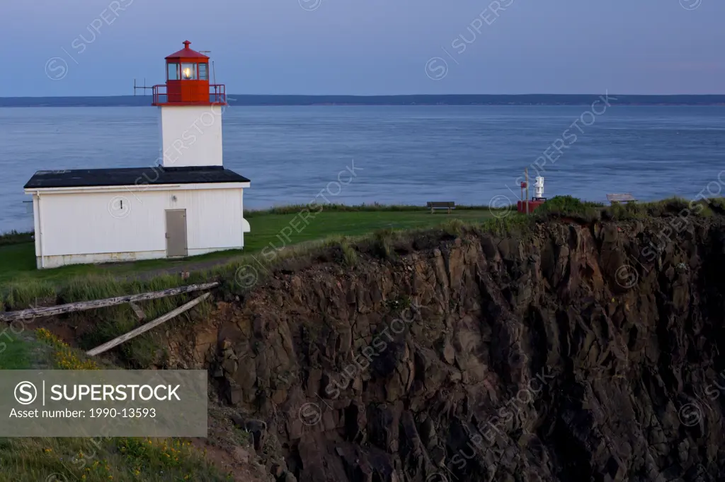 Cape d´Or Lighthouse at blue hour, Cape d´Or, Cape Chignecto, Bay of Fundy, Fundy Shore Ecotour, Glooscap Trail, Highway 209, Minas Channel, Nova Scot...