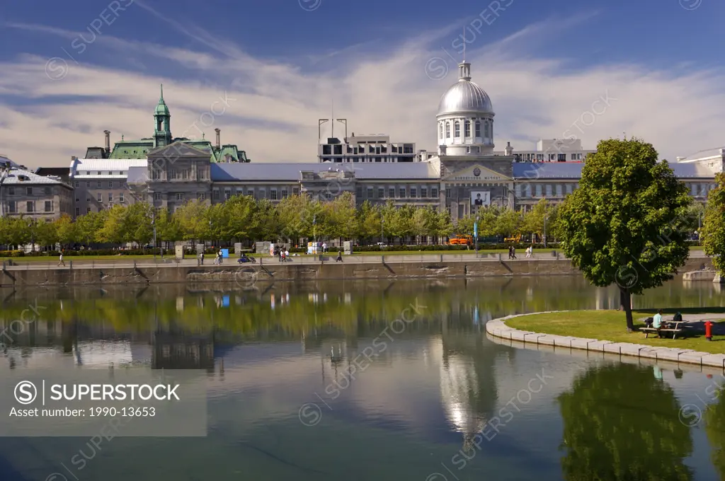Bonsecours Market, Marche Bonsecours seen from the Bonsecours Basin, Montreal, Quebec, Canada.