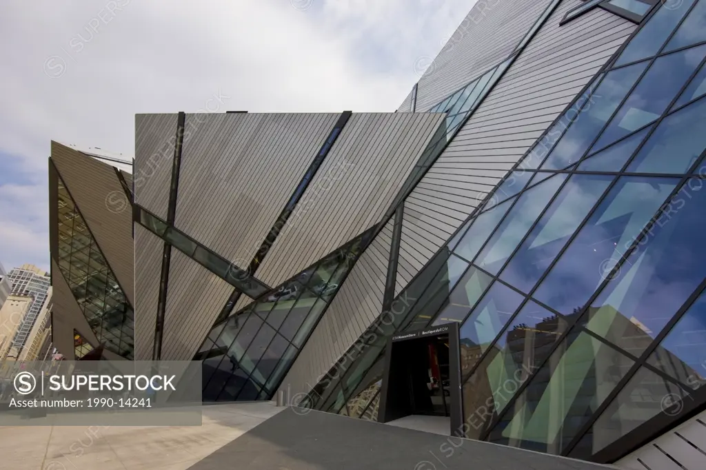 The Michael Lee_Chin Crystal designed by renowned architect Daniel Libeskind the entrance to the Royal Ontario Museum in the city of Toronto, Ontario,...
