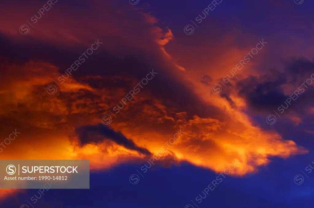 Colourful clouds at sunset, Jasper National Park, Alberta, Canada