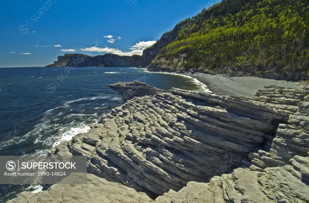 Rocky shoreline, Forillon National Park, Quebec, Canada
