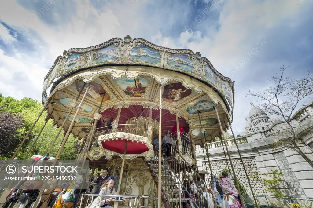 Traditional carousel on Montmartre
