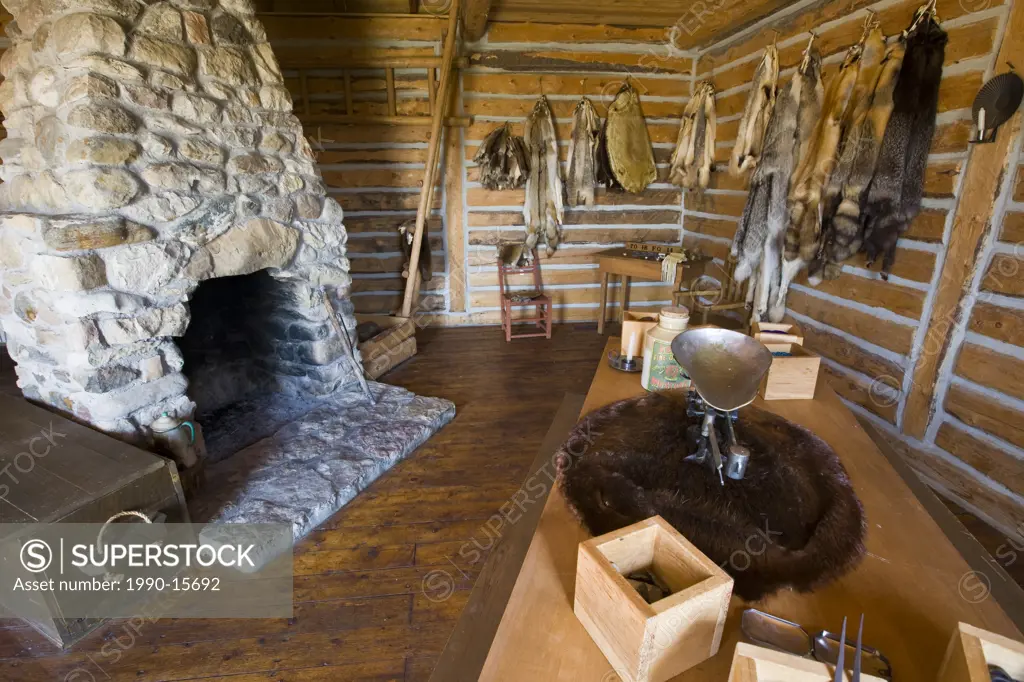 Interior of the Master´s House at the Last Mountain House Provincial Park, Regina, Saskatchewan, Canada