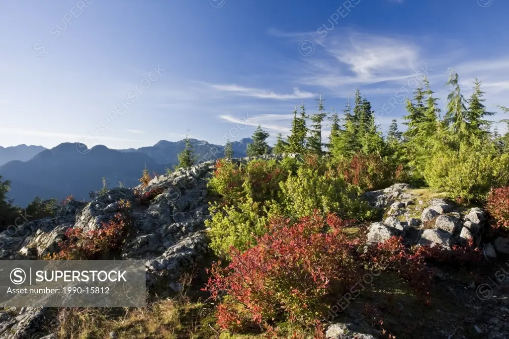 View from top of Dog Mountain at Mount Seymour Provincial Park in North Vancouver, British Columbia, Canada