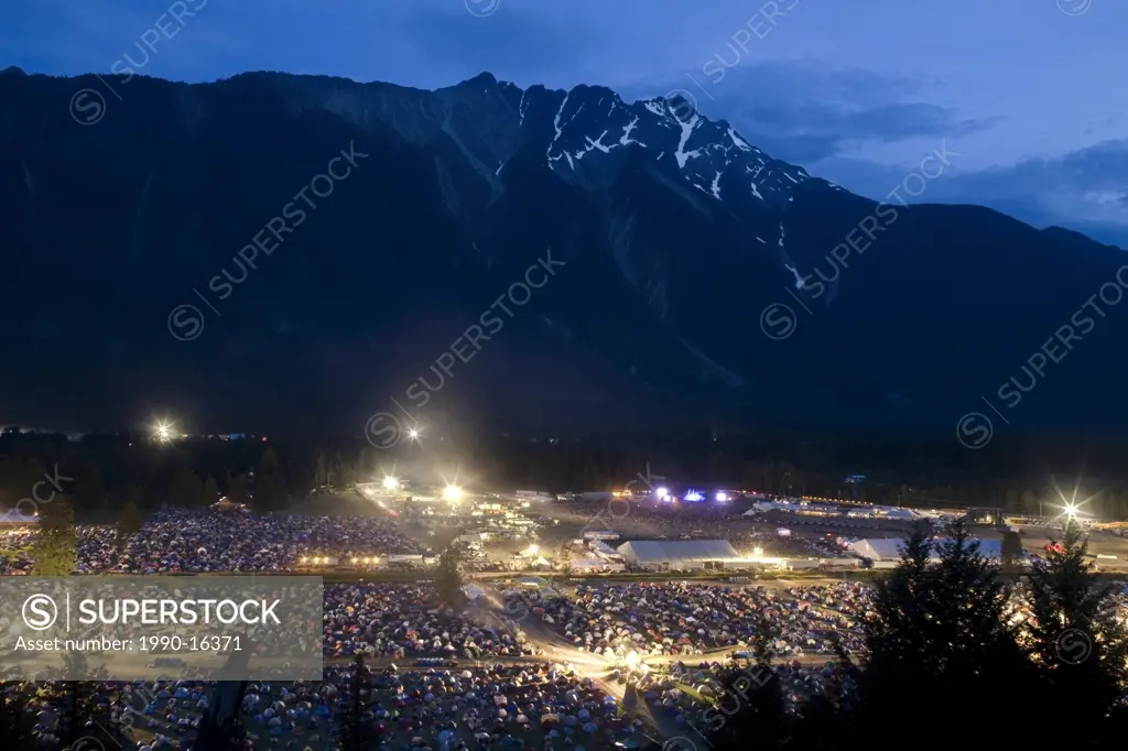 Pemberton music festival under Mount Currie, Pemberton, British Columbia